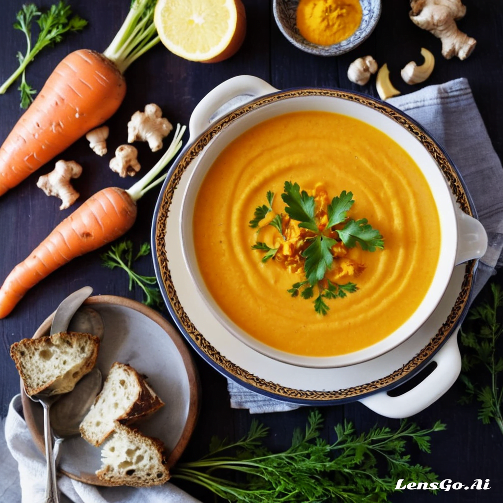 Carrot Cream Soup with Ginger and Turmeric